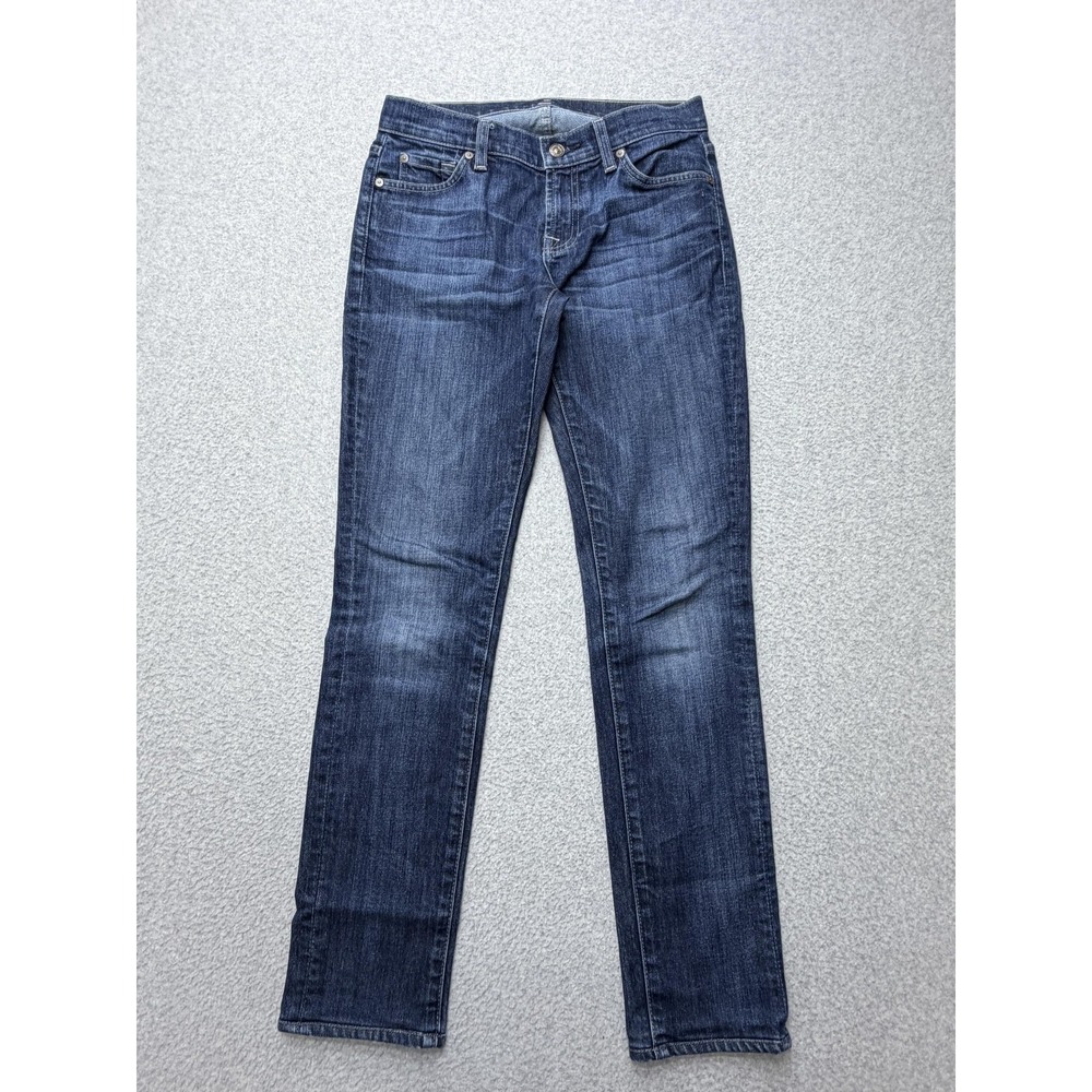 7 For All Mankind Roxanne Jeans Womens 26 Blue Med Wash Skinny Stretch Denim